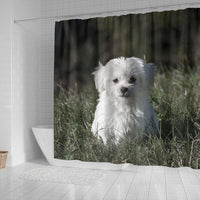 Cute Maltese Dog Print Shower Curtains-Free Shipping - Deruj.com