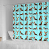 Basset Hound Dog Pattern Print Shower Curtains-Free Shipping