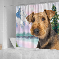 Cute Airedale Terrier Print Shower Curtains-Free Shipping - Deruj.com