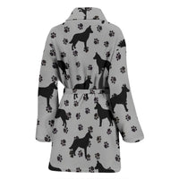 Belgian Malinois Dog Paws Pattern Print Women's Bath Robe-Free Shipping - Deruj.com