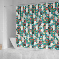 Old English Sheepdog Floral Print Shower Curtains-Free Shipping - Deruj.com