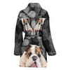 Cute Bulldog Print Women's Bath Robe-Free Shipping - Deruj.com