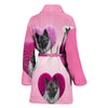 Norwegian Elkhound dog Print Women's Bath Robe-Free Shipping - Deruj.com