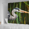 Grey Heron Bird Print Shower Curtains-Free Shipping - Deruj.com