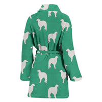 Borzoi Dog Pattern Print Women's Bath Robe-Free Shipping - Deruj.com