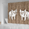 Cute Middle White Pig Print Shower Curtain-Free Shipping - Deruj.com