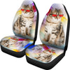 Siberian Cat With Red Glasses Print Car Seat Covers-Free Shipping - Deruj.com