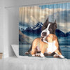 Pit Bull Terrier Print Shower Curtains-Free Shipping - Deruj.com