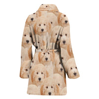 Goldendoodle In Lots Print Women's Bath Robe-Free Shipping - Deruj.com