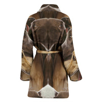 Greyhound Dog Print Women's Bath Robe-Free Shipping - Deruj.com