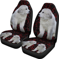 Great Pyrenees Dog With Red Dots Print Car Seat Coves-Free Shipping - Deruj.com