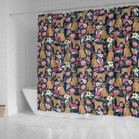 Brussels Griffon Dog Floral Print Shower Curtains-Free Shipping - Deruj.com