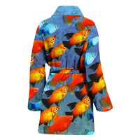 Platy Fish Print Women's Bath Robe-Free Shipping - Deruj.com