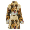 Shetland Sheepdog Print Women's Bath Robe-Free Shipping - Deruj.com