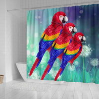 Scarlet Macaw Parrot Print Shower Curtains-Free Shipping - Deruj.com