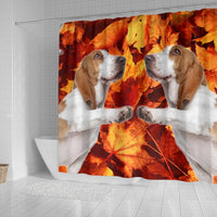 Basset Hound Print Shower Curtains-Free Shipping