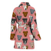 Pit Bull Dog Pattern Print Women's Bath Robe-Free Shipping - Deruj.com