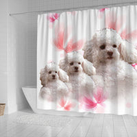 Cute Poodle Dog Print Shower Curtains-Free Shipping - Deruj.com