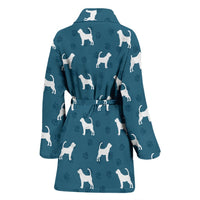 Bloodhound Dog Pattern Print Women's Bath Robe-Free Shipping - Deruj.com