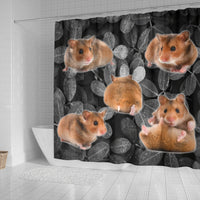 Djungarian Hamster On Black Print Shower Curtains-Free Shipping - Deruj.com