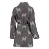 Norwegian Elkhound Dog Pattern Print Women's Bath Robe-Free Shipping - Deruj.com