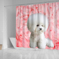 Bichon Frise On Pink Print Shower Curtains-Free Shipping - Deruj.com