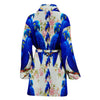 Hyacinth Macaw Parrot Floral Print Women's Bath Robe-Free Shipping - Deruj.com