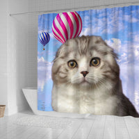 Cute Scottish Fold Cat Print Shower Curtains-Free Shipping - Deruj.com