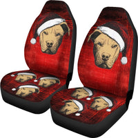 Pit Bull Terrier On Red Print Car Seat Covers-Free Shipping - Deruj.com