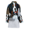 Bernese Mountain Dog Art Print Women's Bath Robe-Free Shipping - Deruj.com