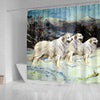 Great Pyrenees Dog Art Print Shower Curtains-Free Shipping - Deruj.com