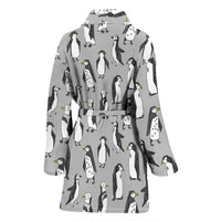 Penguin Bird Pattern Print Women's Bath Robe-Free Shipping - Deruj.com