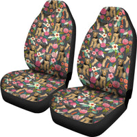 Airedale Terrier Dog Floral Print Car Seat Covers-Free Shipping - Deruj.com