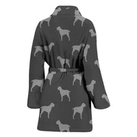 Spinoni Italiani Dog Pattern Print Women's Bath Robe-Free Shipping - Deruj.com