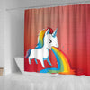 Rainbow Unicorn Print Shower Curtain-Free Shipping - Deruj.com