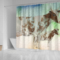 Ayrshire cattle (Cow) Print Shower Curtain-Free Shipping - Deruj.com