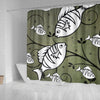 White Fish Print Shower Curtain-Free Shipping - Deruj.com