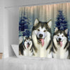 Alaskan Malamute Print Shower Curtain-Free Shipping - Deruj.com