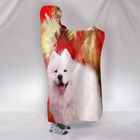 Cute American Eskimo Print Hooded Blanket-Free Shipping - Deruj.com