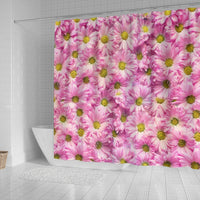 Pink Daisy Flower Print Shower Curtains-Free Shipping - Deruj.com