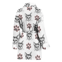 Cat With Paws Patterns Print Women's Bath Robe-Free Shipping - Deruj.com