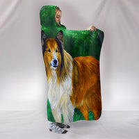 Rough Collie Dog Art Print Hooded Blanket-Free Shipping - Deruj.com