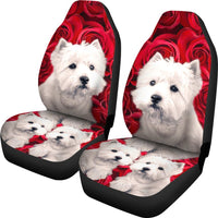 Westie On Rose Print Car Seat Covers-Free Shipping - Deruj.com