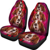Irish Red and White Setter On Pink Print Car Seat Covers-Free Shipping - Deruj.com