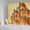 Lovely Finnish Spitz Print Shower Curtains-Free Shipping - Deruj.com