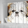 Cute Shih Tzu Dog Art Print Shower Curtain-Free Shipping - Deruj.com