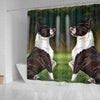 Boston Terrier Dog Paint Art Print Shower Curtains-Free Shipping - Deruj.com