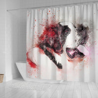 St. Bernard Dog Watercolor Art Print Shower Curtains-Free Shipping - Deruj.com