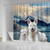 White Shepherd Print Shower Curtains-Free Shipping - Deruj.com