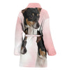 Toy Fox Terrier Dog Print Women's Bath Robe-Free Shipping - Deruj.com